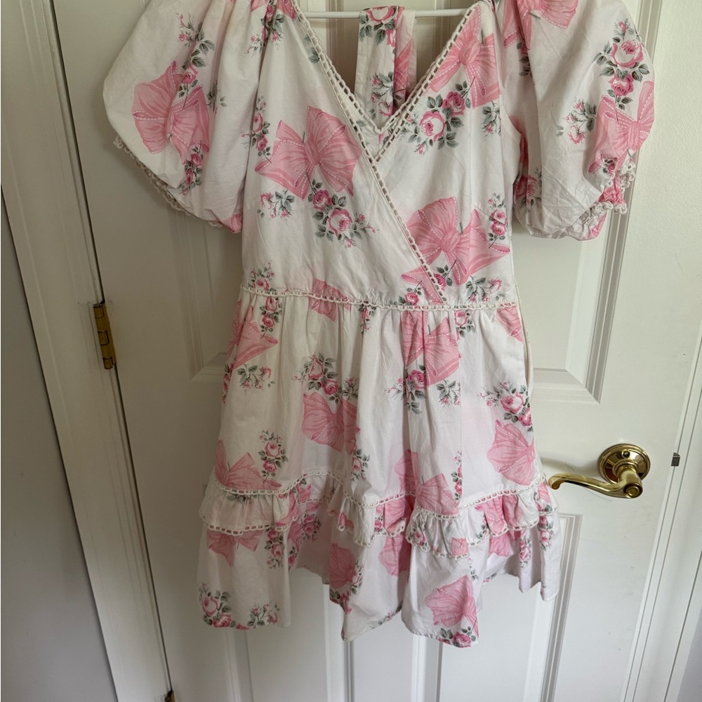 LoveShackFancy Pink Floral Dress